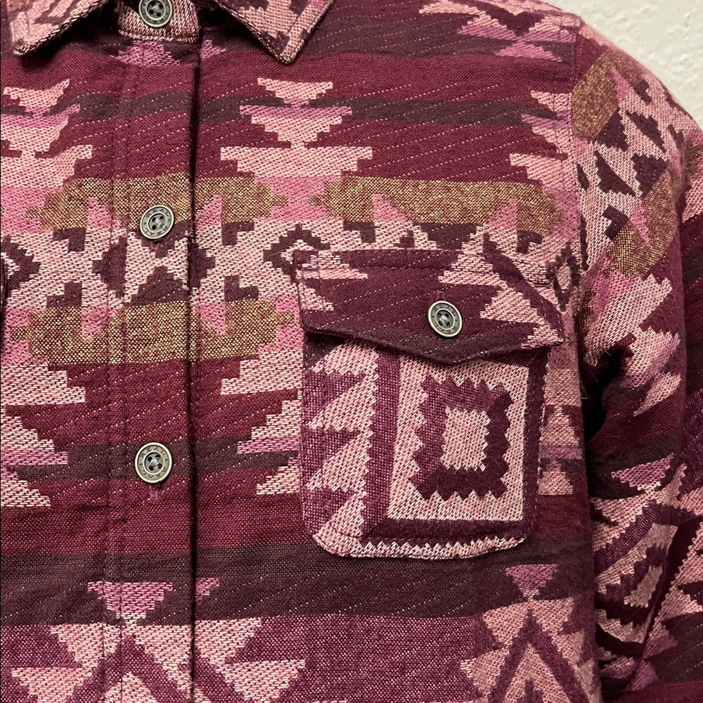 Women’s purple and pink ARIAT REAL Aztec print shacket size medium - Picture 2 of 6